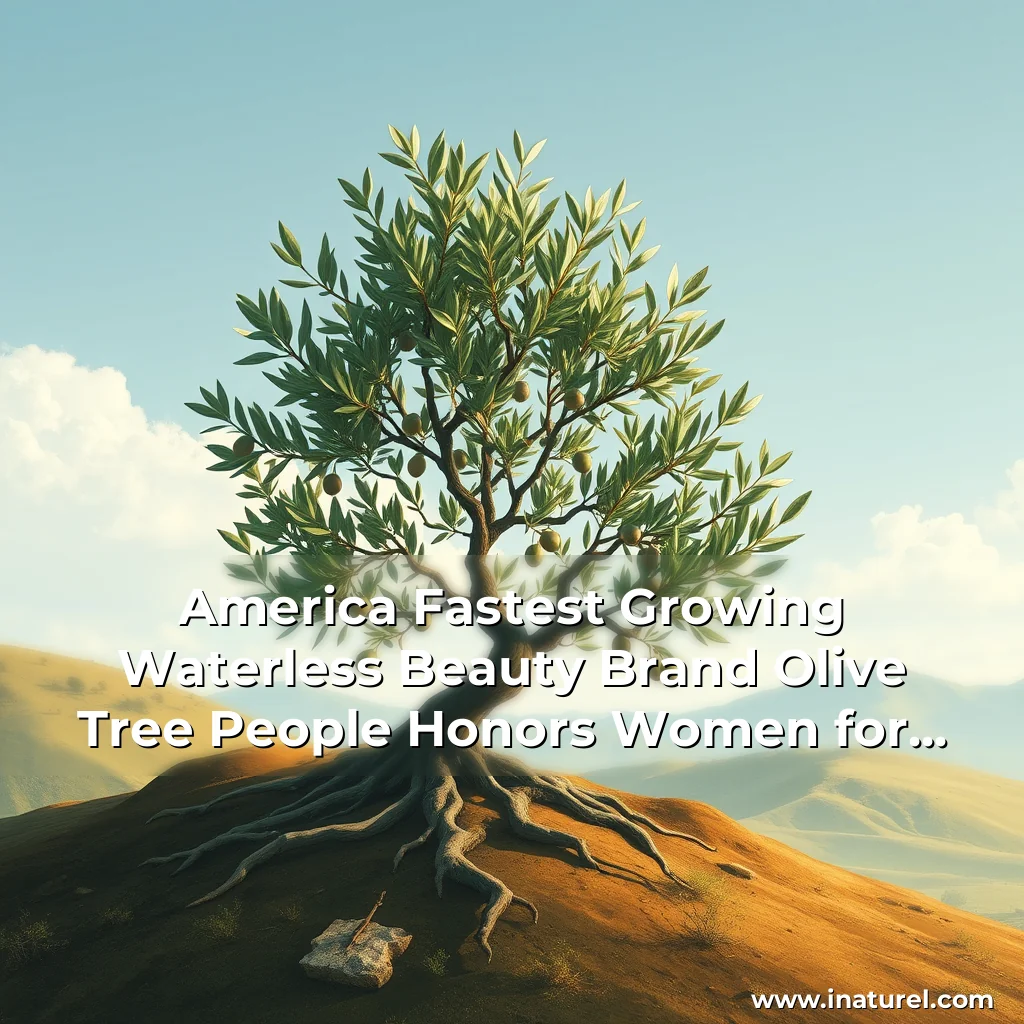 Artistic representation for America Fastest Growing Waterless Beauty Brand Olive Tree People Honors Women for International Women Day