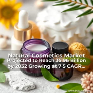 Artistic representation for Natural Cosmetics Market Projected to Reach 35 96 Billion by 2032 Growing at 7 5 CAGR from 2025 Exclusive Report by Meticulous Research