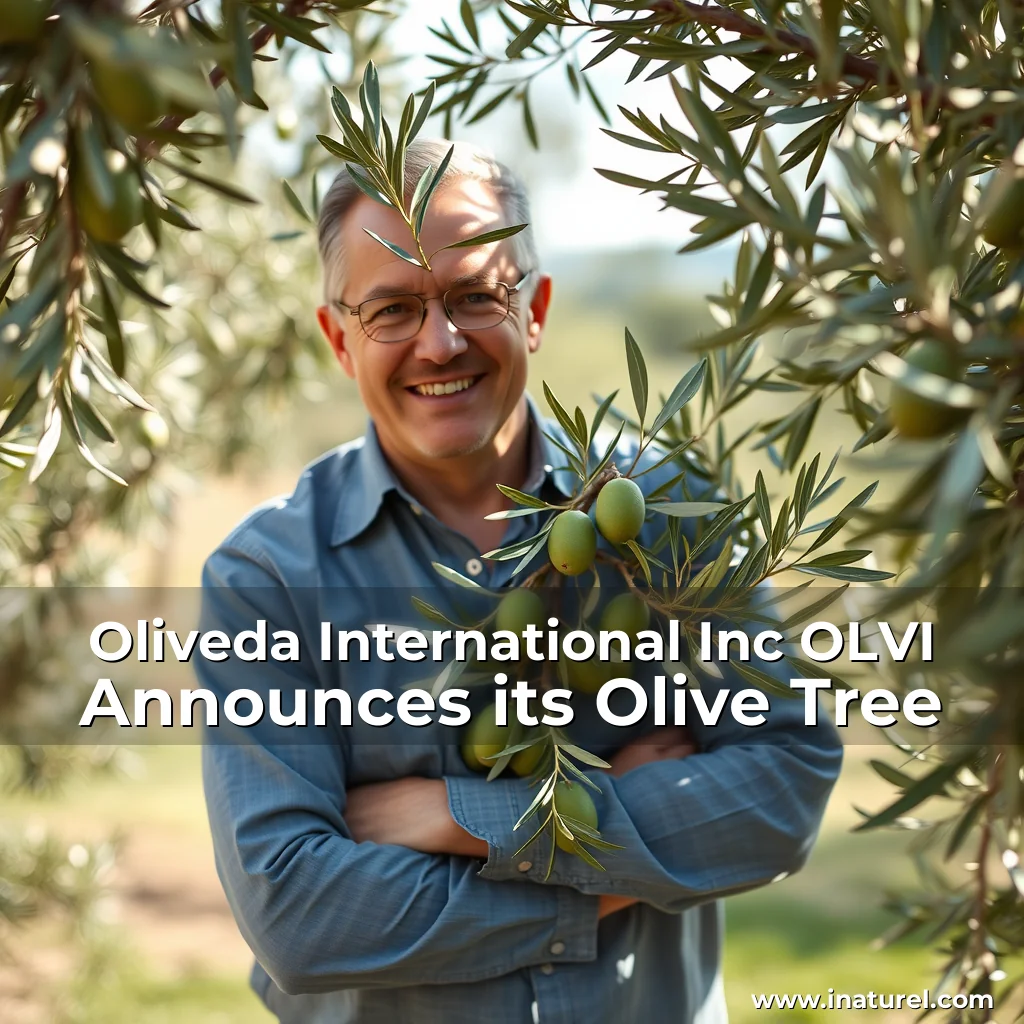 Artistic representation for Oliveda International Inc OLVI Announces its Olive Tree