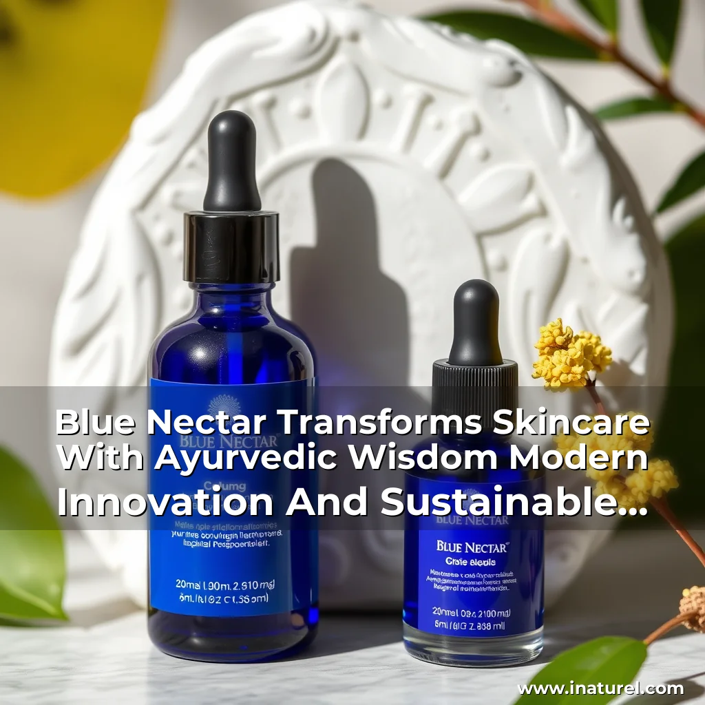 Artistic representation for Blue Nectar Transforms Skincare With Ayurvedic Wisdom Modern Innovation And Sustainable Practices!
